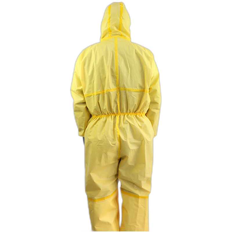 漢盾HD-BP618黃色帶帽連體防化服圖片1 漢盾HD-BP618黃色帶帽連體防化服圖片1