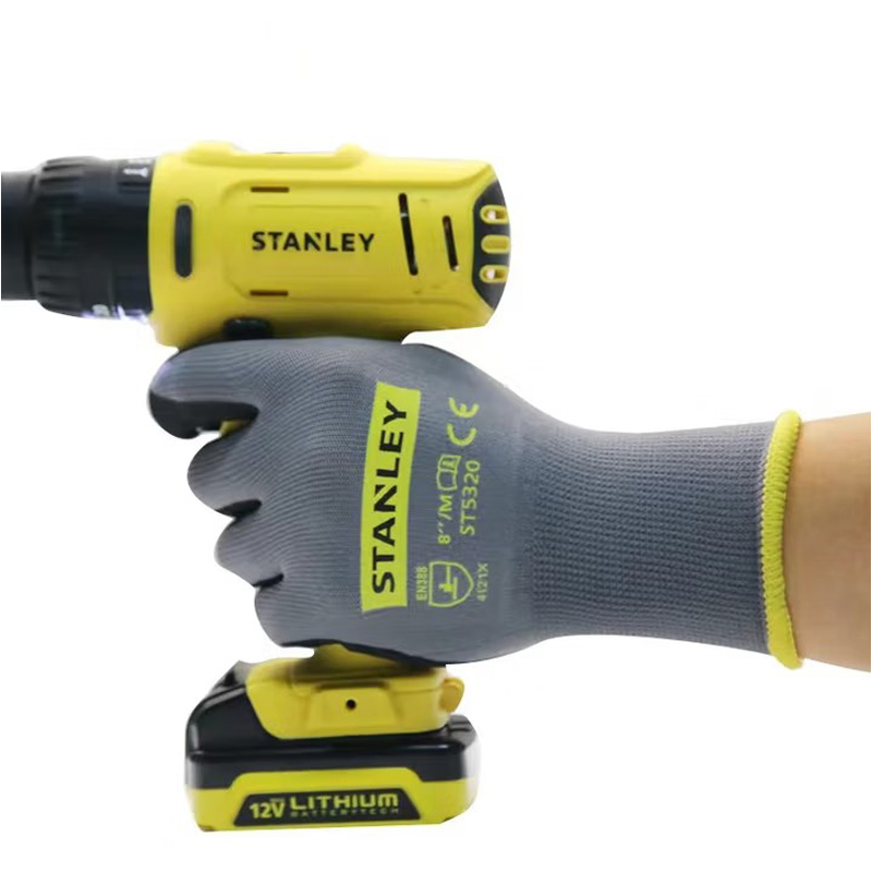 STANLEY史丹利ST5320灰色丁腈磨砂涂掌防滑耐磨勞保手套圖片3