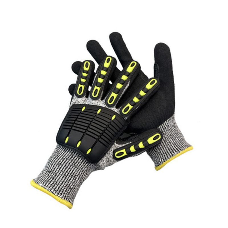 STANLEY史丹利ST5920丁腈浸掌TPR橡膠手背機(jī)械防護(hù)耐沖擊防震手套