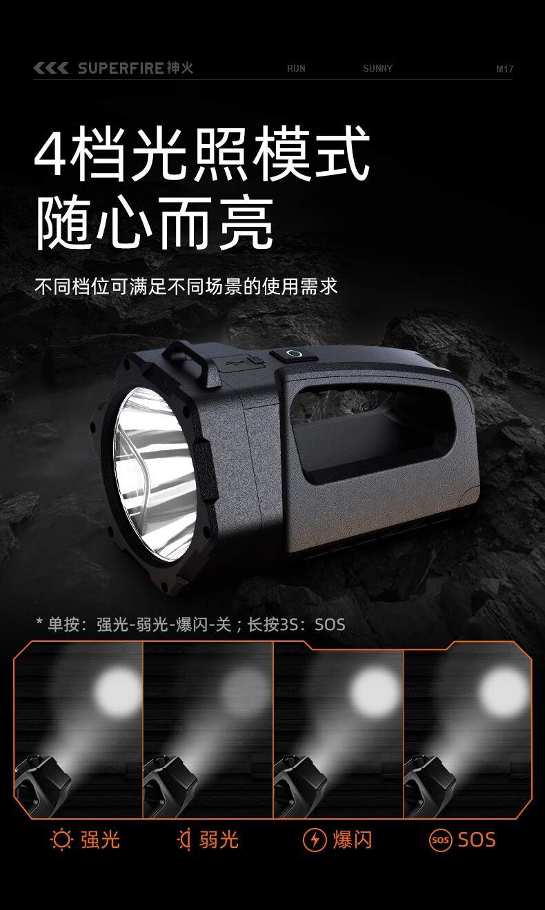 神火M17持久續航大光杯遠射探照燈8.jpg