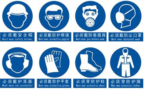 常見(jiàn)個(gè)人防護(hù)用品佩戴示標(biāo)牌圖片